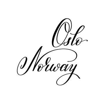 hand lettering the name of the European capital - Oslo Norway