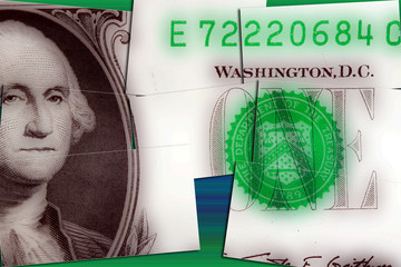 American currency one dollar bill - Finance and banking concept