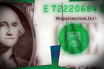 American currency one dollar bill - Finance and banking concept
