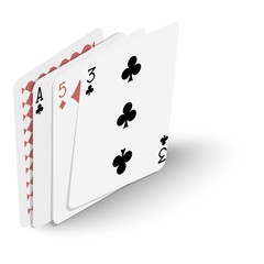 Playing cards icon, isometric 3d style
