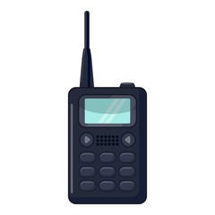 Portable handheld radio icon, cartoon style
