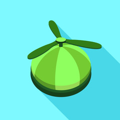 Green propeller hat icon, flat style © ylivdesign