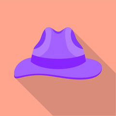 Vintage fedora hat icon, flat style