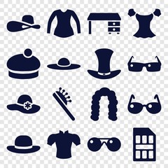 Set of 16 stylish filled icons