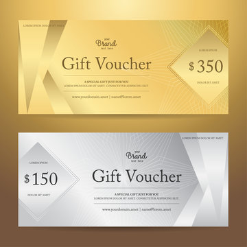 Elegant Gift Voucher Or Gift Card Or Coupon Template For Discount Or Complimentary