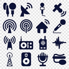 Set of 16 radio filled icons