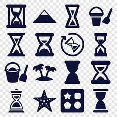 Set of 16 sand filled icons
