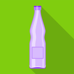 Empty glass bottle icon, flat style