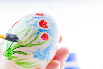 Colorful easter eggs. Coloring. Preparation of the Easter