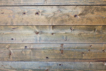 Horizontal worn plank wall