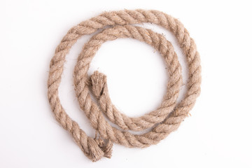 Thick rope on a white background.