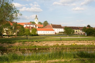 Historic buildings in village Putim, southern Bohemia, Czech republic