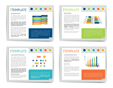 4 presentation business templates. Infographics for leaflet, poster, slide, magazine, book, brochure, website, print.