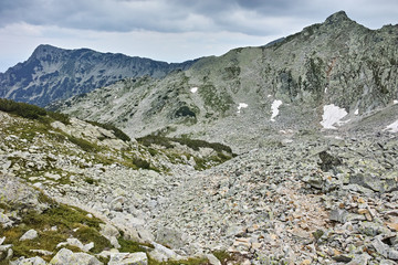 Landscape with Clouds over Rocky peaks in Pirin Mountain, Bulgaria
