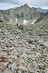 Landscape with Clouds over Rocky peaks in Pirin Mountain, Bulgaria