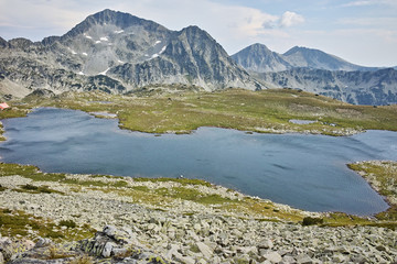 Amazing Landscape of Kamenitsa peak and Tevno Lake, Pirin mountain, Bulgaria