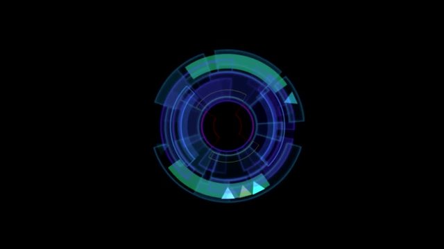 Interface Data Loader Rainbow Glow Circular Round with Ripple Effect. Alpha Channel.