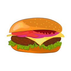 Hamburger cartoon style illustration