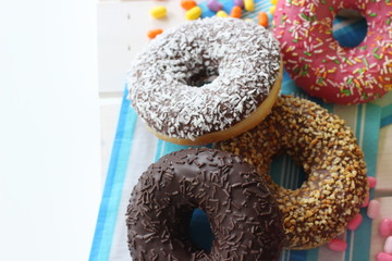 donuts and coffee, enjoy the little things, lovely, sweet, donut with jelly, donut with chocolate, donut with hasels, caramel donut, sweet break, 