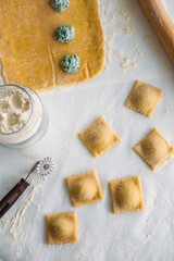 Ravioli with spinach and ricotta cheese
