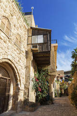 Fototapeta na wymiar The old narrow streets of Jaffa. Tel Aviv, Israel
