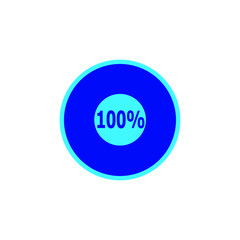 Chart 100 percent, pie graph. Vector illustration