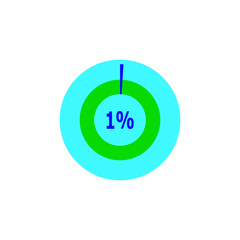Chart 1 percent, pie graph. Vector illustration