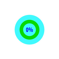 Chart 0 percent, pie graph. Vector illustration