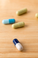 Colorful medicine pills and capsules