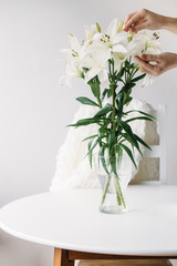 Bouquet of lilies. Mothers day concept