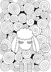 Fototapeta premium Artistically ornamental sheep.