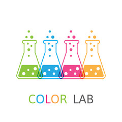Chemical colored flasks logo
