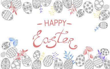 Easter eggs vector background. Vector illustration greeting card