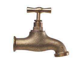 Brass tap isolated with clipping path - obrazy, fototapety, plakaty