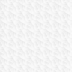 Neutral white geometric texture. Abstract oriental arabesque background with 3d effect.  Vector seamless repeating pattern.