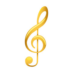 treble clef in golden with background white vector illustration