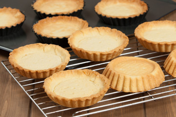 Cooking Process Of Tartlets. Baked Shortcrust Pastry.