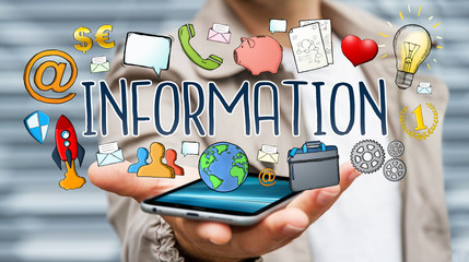 Businessman using hand-drawn presentation