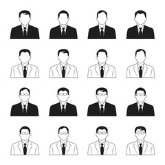 business man icons vector set