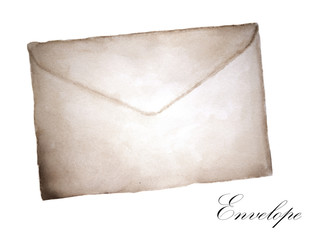 Watercolor painting of Old envelope
