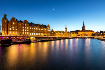 Copenhagen denmark night - obrazy, fototapety, plakaty