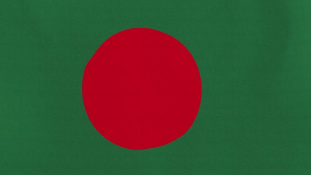 Loopable: Flag of Bangladesh...Bangladeshi official flag gently waving in the wind. Highly detailed fabric texture for 4K resolution. 15 seconds loop.