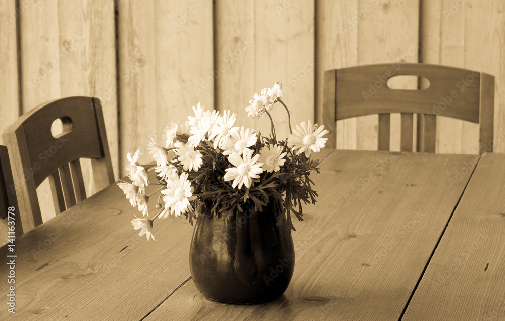 Canvas Prints flower and table