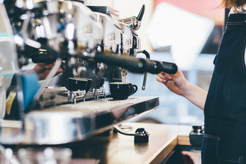 Barista Cafe Making Coffee Preparation Service Concept