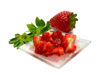 Erdbeeren, gezuckerte Erdbeeren als Nachspeise
