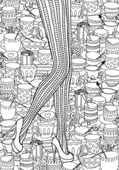 Pattern for coloring book. A4 size.