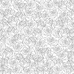 Seamless Pattern for coloring book with roses.