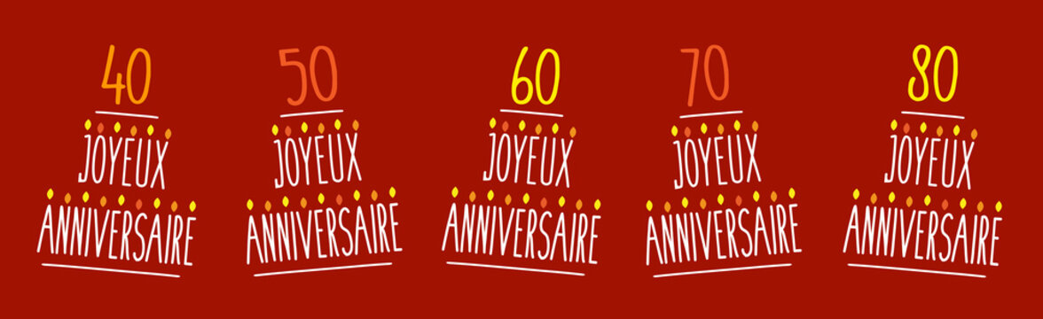 G&acirc;teau "Joyeux anniversaire" / 40, 50, 60, 70 et 80 ans