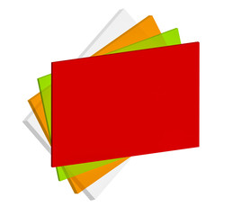 Verschiedenfarbige Karten übereinander gelegt