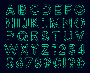 Linear rounded decorative font